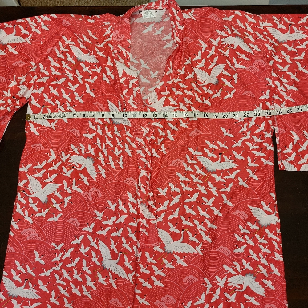 Japanese Hayashi Kimono white cranes on Pink - Picture 9 of 9